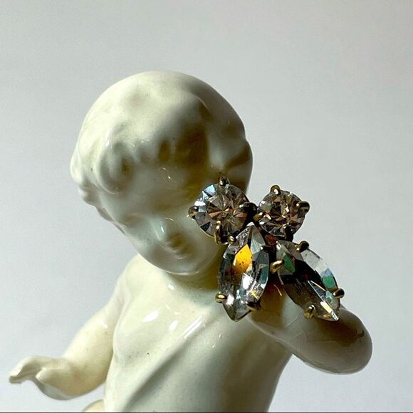 Antique rhinestone cluster earrings - Picture 1 of 6